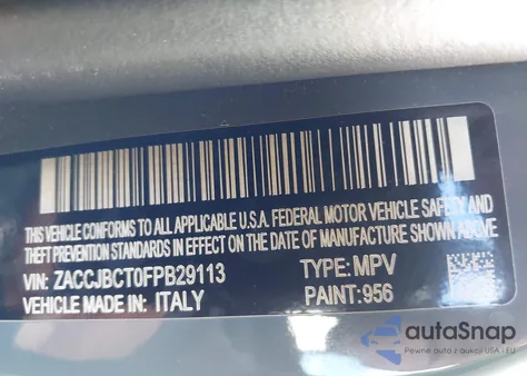 2015 Jeep Renegade Trailhawk z USA, uszkodzony, nr VIN ZACCJBCT0FPB29113